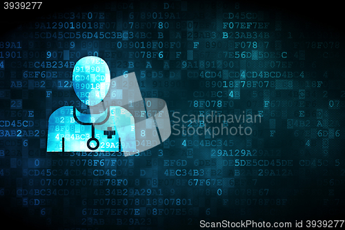 Image of Medicine concept: Doctor on digital background