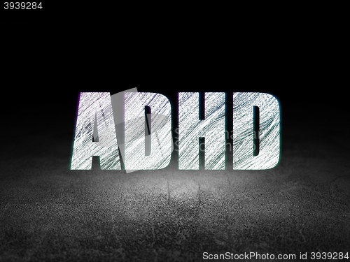 Image of Healthcare concept: ADHD in grunge dark room