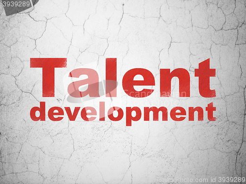 Image of Studying concept: Talent Development on wall background