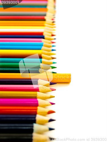 Image of Row Of The Multicolored Pencils
