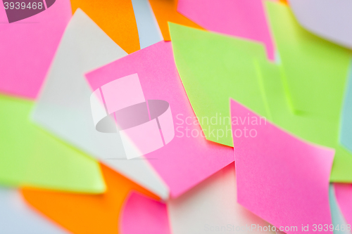 Image of close up of colorful paper stickers