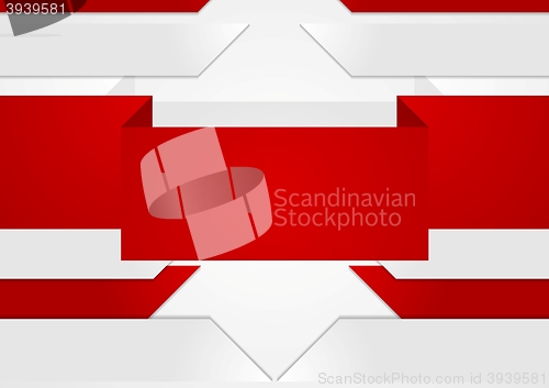 Image of Abstract red grey geometric tech background