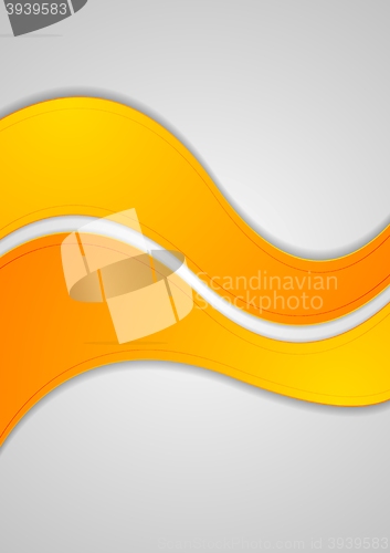 Image of Orange abstract waves background