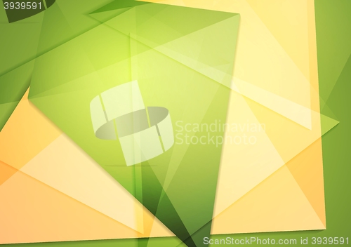 Image of Green orange polygonal brochure template