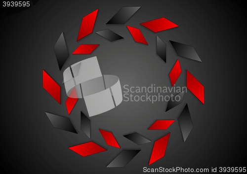 Image of Tech geometric red black logo design