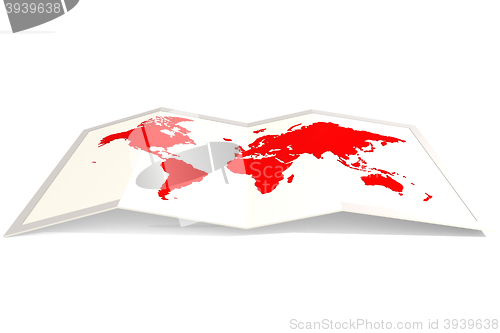 Image of Red world map