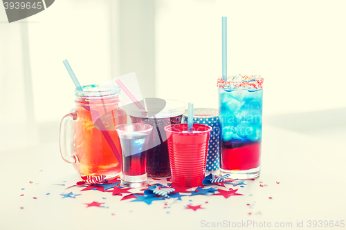 Image of drinks on american independence day party