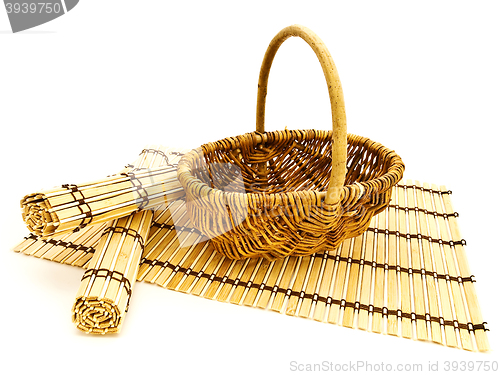 Image of Basket And Bamboo Mats