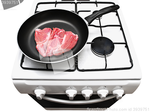 Image of Meat At The Gas Stove