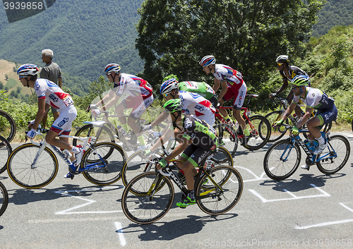 Image of The Peloton on Col d'Aspin - Tour de France 2015