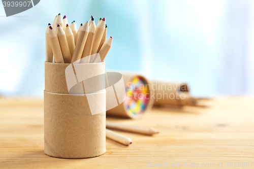 Image of Colored pencils in pencil case