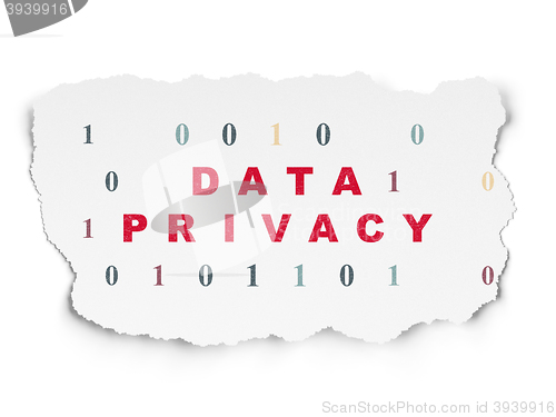 Image of Privacy concept: Data Privacy on Torn Paper background