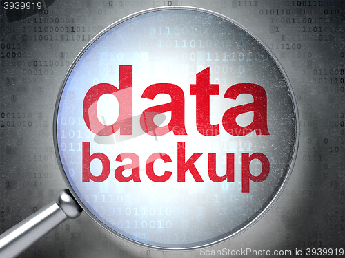 Image of Data concept: Data Backup with optical glass