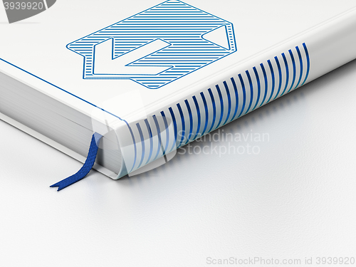 Image of Web development concept: closed book, Download on white background