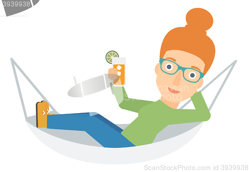 Image of Woman lying in a hammock.