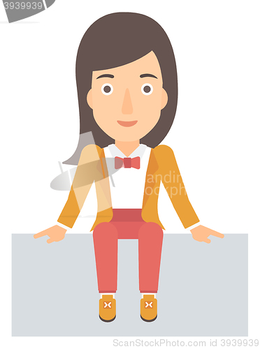Image of Smiling woman sitting.
