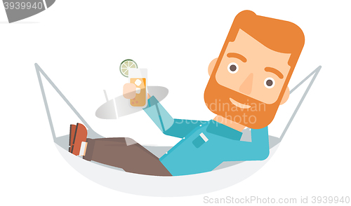 Image of Man lying in a hammock.