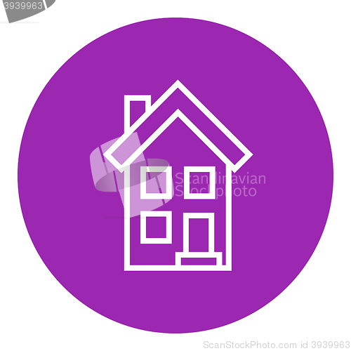 Image of Two storey detached house line icon.