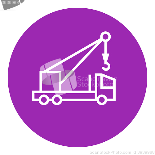 Image of Mobile crane line icon.