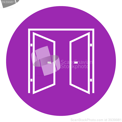 Image of Open doors line icon.