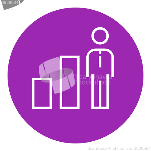 Image of Businessman and graph line icon.