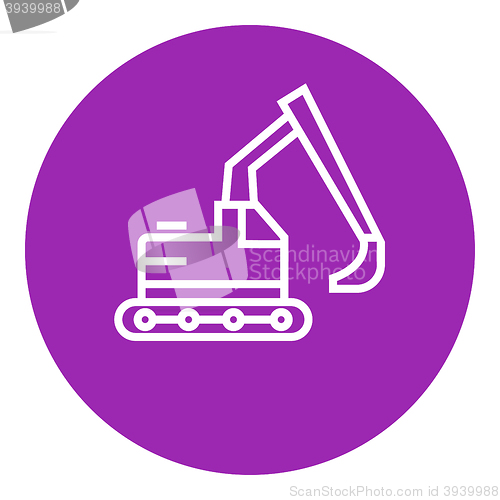 Image of Excavator line icon.