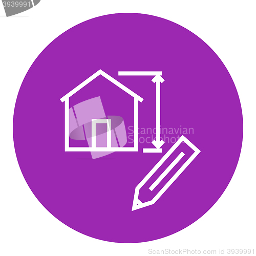 Image of House design line icon.