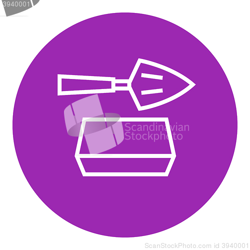 Image of Spatula with brick line icon.