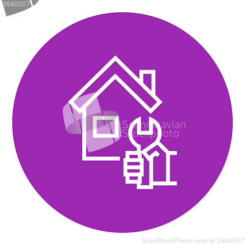 Image of House repair line icon.