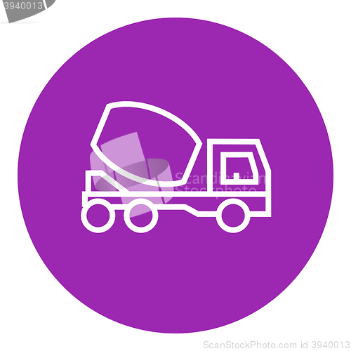 Image of Concrete mixer truck line icon.