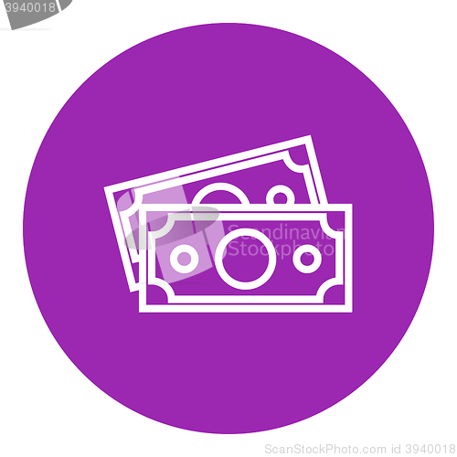 Image of Money banknotes line icon.