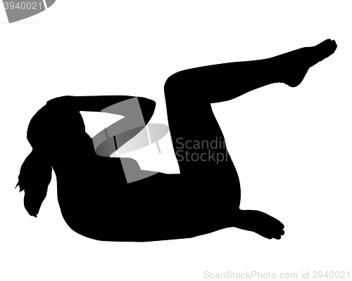 Image of Silhouette of woman doing yoga