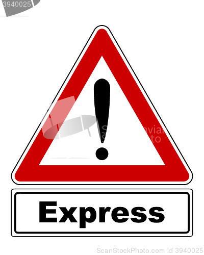 Image of Attention sign with exclamation mark and added information