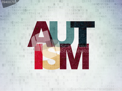 Image of Health concept: Autism on Digital Data Paper background