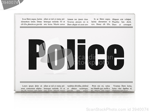 Image of Law concept: newspaper headline Police