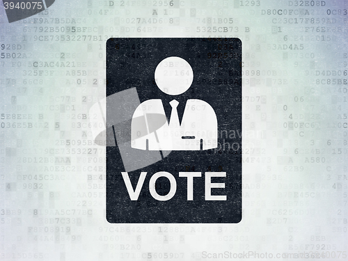 Image of Political concept: Ballot on Digital Data Paper background