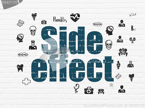 Image of Health concept: Side Effect on wall background