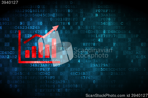 Image of Advertising concept: Growth Graph on digital background