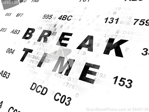 Image of Timeline concept: Break Time on Digital background