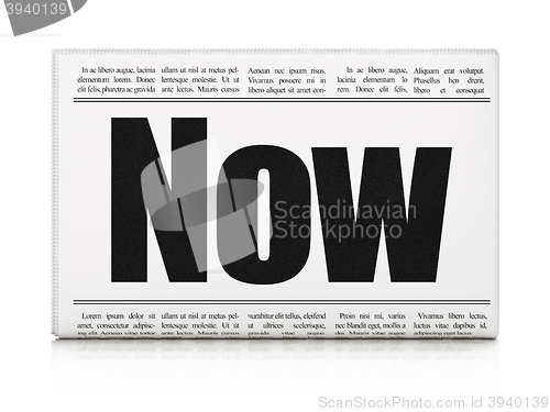 Image of Time concept: newspaper headline Now