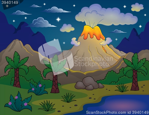 Image of Prehistoric night landscape 2
