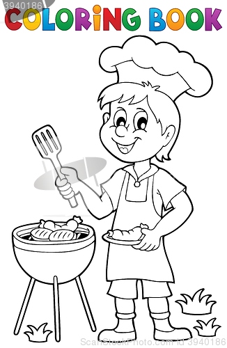 Image of Coloring book barbeque theme 1