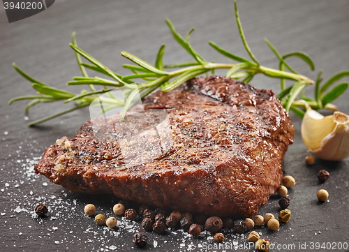 Image of grilled steak with herbs and spices