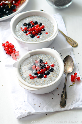 Image of chia seed pudding with fresh berries