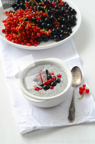 Image of chia seed pudding with fresh berries