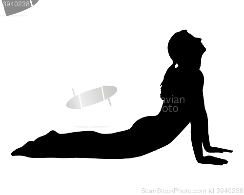 Image of Silhouette of woman doing yoga