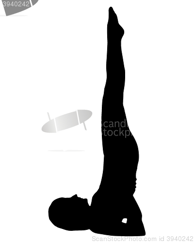 Image of Silhouette of woman doing exercises