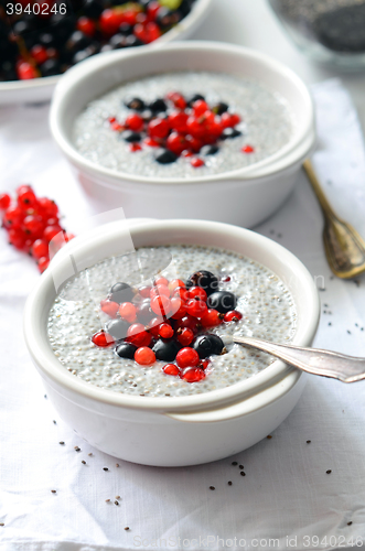 Image of chia seed pudding with fresh berries