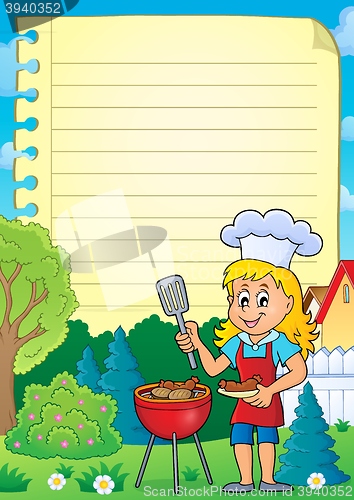 Image of Lined paper with barbeque theme 2