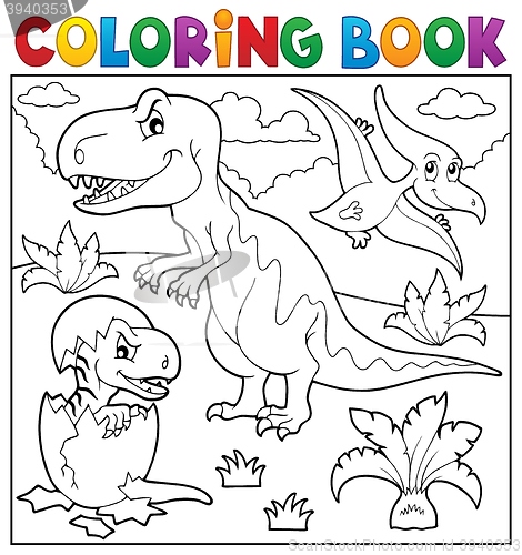 Image of Coloring book dinosaur topic 9